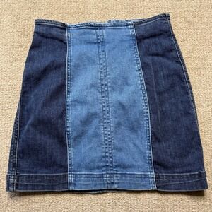 Pacsun Denim Mini Skirt Two Tone Blue Jean‎ Skirt Women's Size 24